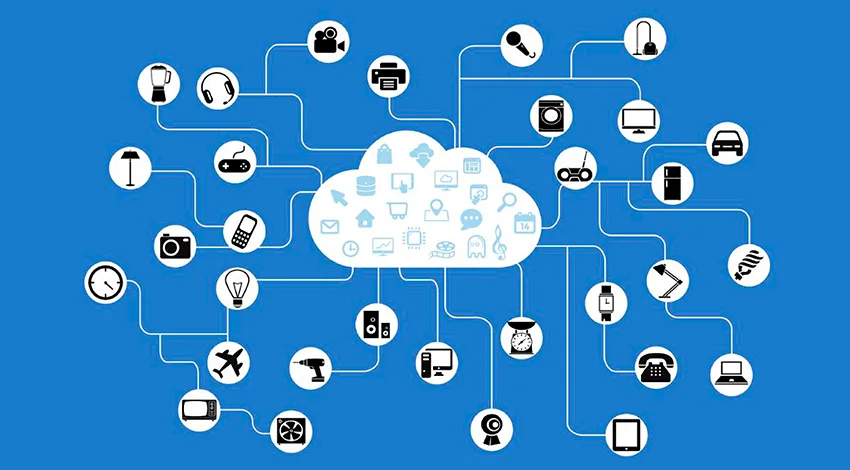 Representación de un ecosistema de dispositivos IoT conectados